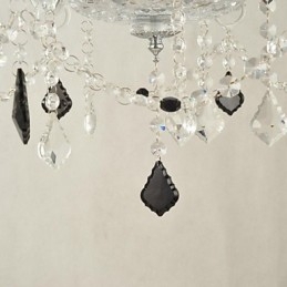 Lampadario moderno contemporaneo in vetro e cristallo a 2 livelli