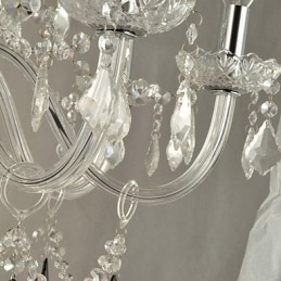 Lampadario moderno contemporaneo in vetro e cristallo a 2 livelli