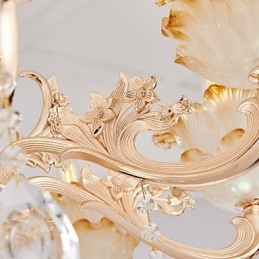 Lampadario classico in lega di zinco e cristallo, 8 lampadine E12/E14, 80 cm