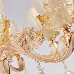 Lampadario classico in lega di zinco con cristallo, 8 lampadine E12/E14