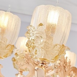 Lampadario classico in lega di zinco con cristallo, 8 lampadine E12/E14