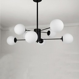 Lampadario moderno classico in metallo e vetro, mini, 8 luci E26/E27