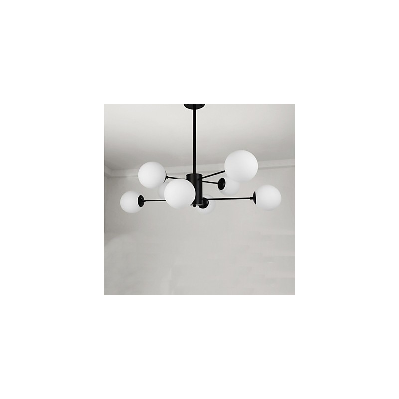 Lampadario moderno classico in metallo e vetro, mini, 8 luci E26/E27
