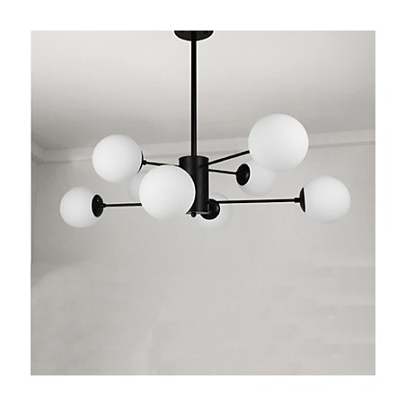 Lampadario moderno classico in metallo e vetro, mini, 8 luci E26/E27