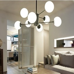 Lampadario moderno classico in metallo e vetro, mini, 8 luci E26/E27