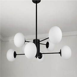 Lampadario moderno classico in metallo e vetro, mini, 8 luci E26/E27