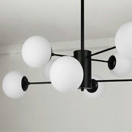 Lampadario moderno classico in metallo e vetro, mini, 8 luci E26/E27