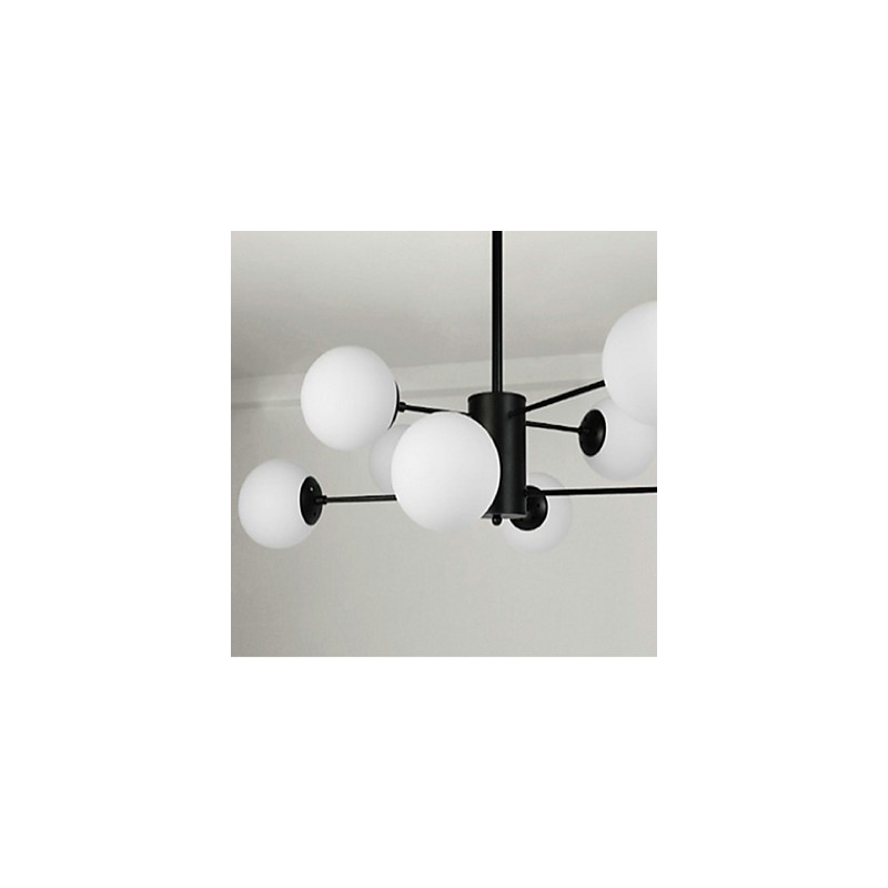 Lampadario moderno classico in metallo e vetro, mini, 8 luci E26/E27