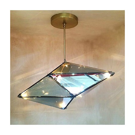 Lampadario classico retrò in metallo e vetro elettroplaccato