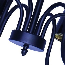 Lampadario a sospensione moderno contemporaneo in metallo nero, 6 luci E12/E14