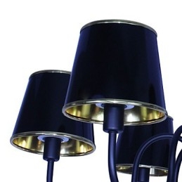 Lampadario a sospensione moderno contemporaneo in metallo nero, 6 luci E12/E14