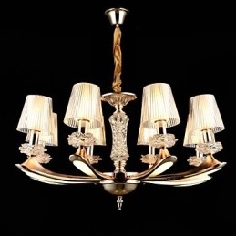 Lampadario classico/tradizionale in lega di zinco e metallo con cristallo, 8 luci E12/E14
