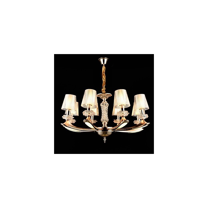 Lampadario classico/tradizionale in lega di zinco e metallo con cristallo, 8 luci E12/E14