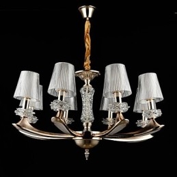 Lampadario classico/tradizionale in lega di zinco e metallo con cristallo, 8 luci E12/E14