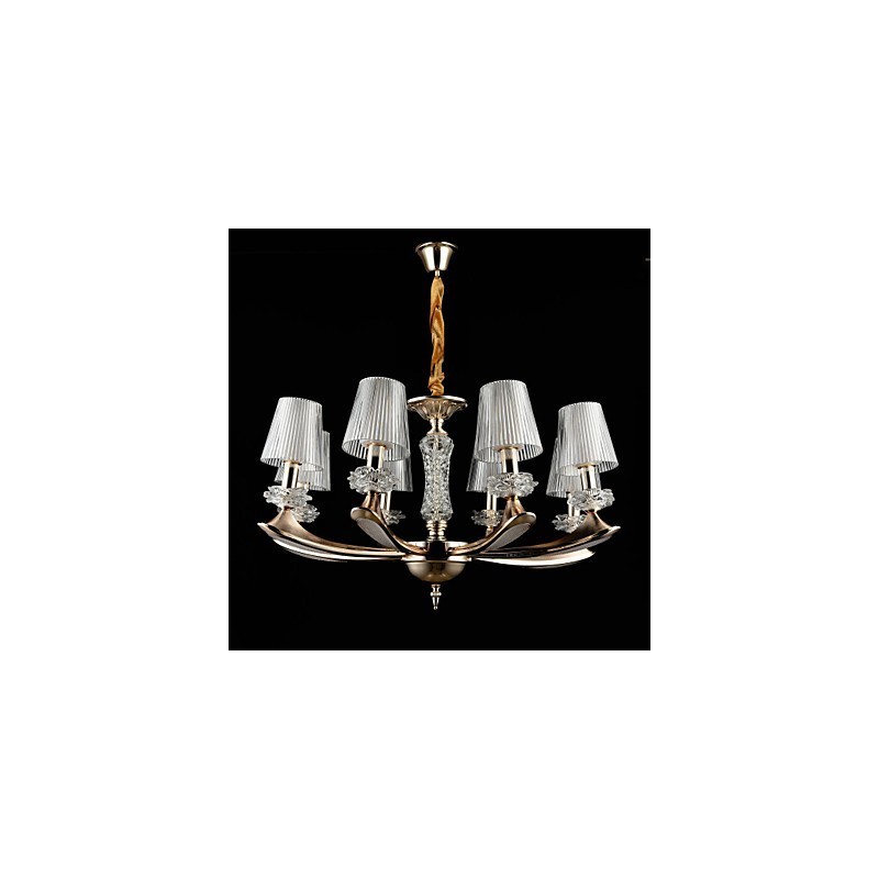 Lampadario classico/tradizionale in lega di zinco e metallo con cristallo, 8 luci E12/E14