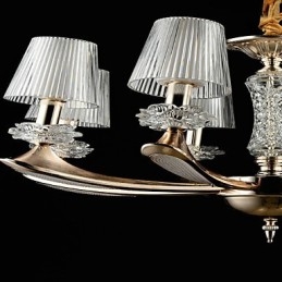 Lampadario classico/tradizionale in lega di zinco e metallo con cristallo, 8 luci E12/E14