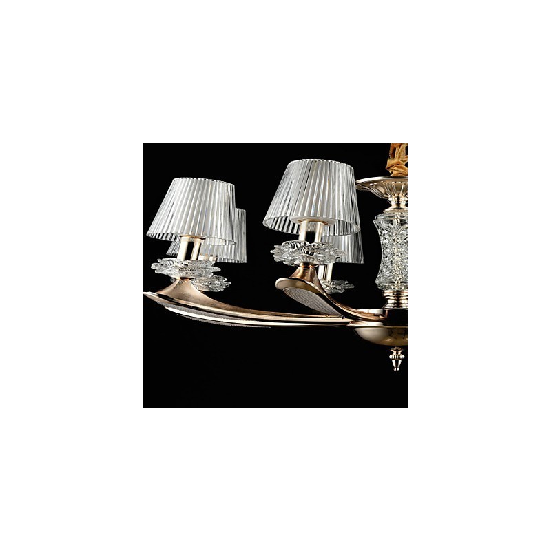 Lampadario classico/tradizionale in lega di zinco e metallo con cristallo, 8 luci E12/E14