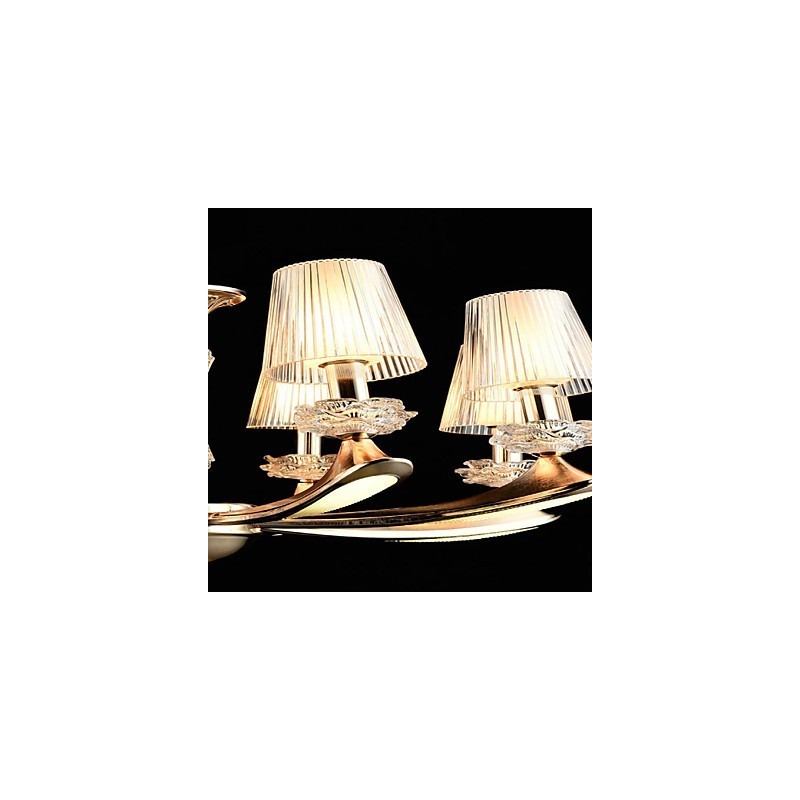 Lampadario classico/tradizionale in lega di zinco e metallo con cristallo, 8 luci E12/E14