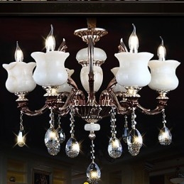 Lampadario a sospensione Jade in lega di zinco a 6 luci