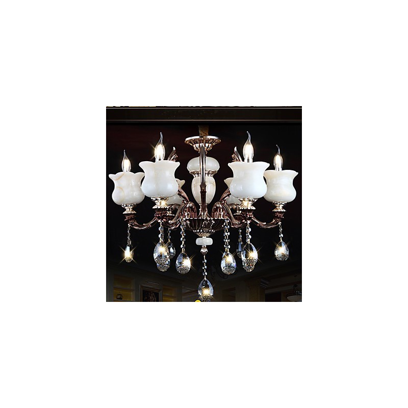 Lampadario a sospensione Jade in lega di zinco a 6 luci