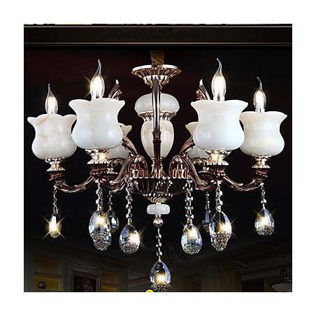 Lampadario a sospensione Jade in lega di zinco a 6 luci