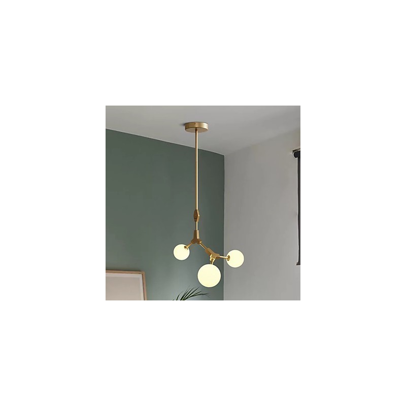 Lampadario a sospensione classico mini in legno e bambù, finitura verniciata