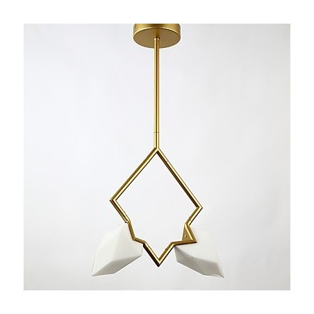 Lampadario moderno a 2 luci in metallo e vetro color pesca Canteen Decorate