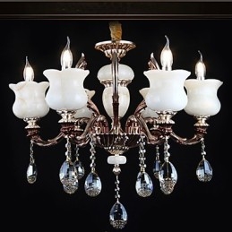 Lampadario a sospensione Jade in lega di zinco a 6 luci