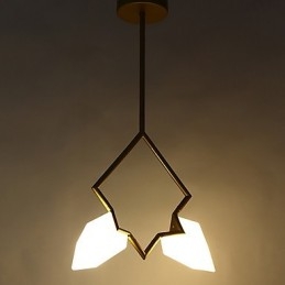 Lampadario moderno a 2 luci in metallo e vetro color pesca Canteen Decorate