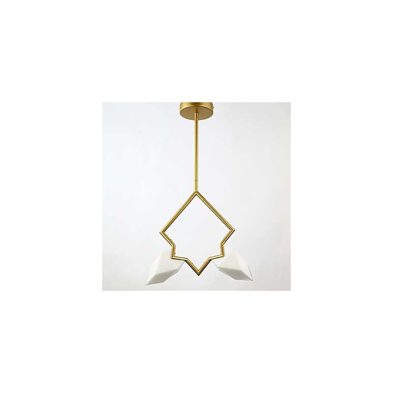Lampadario moderno a 2 luci in metallo e vetro color pesca Canteen Decorate