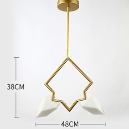 Lampadario moderno a 2 luci in metallo e vetro color pesca Canteen Decorate