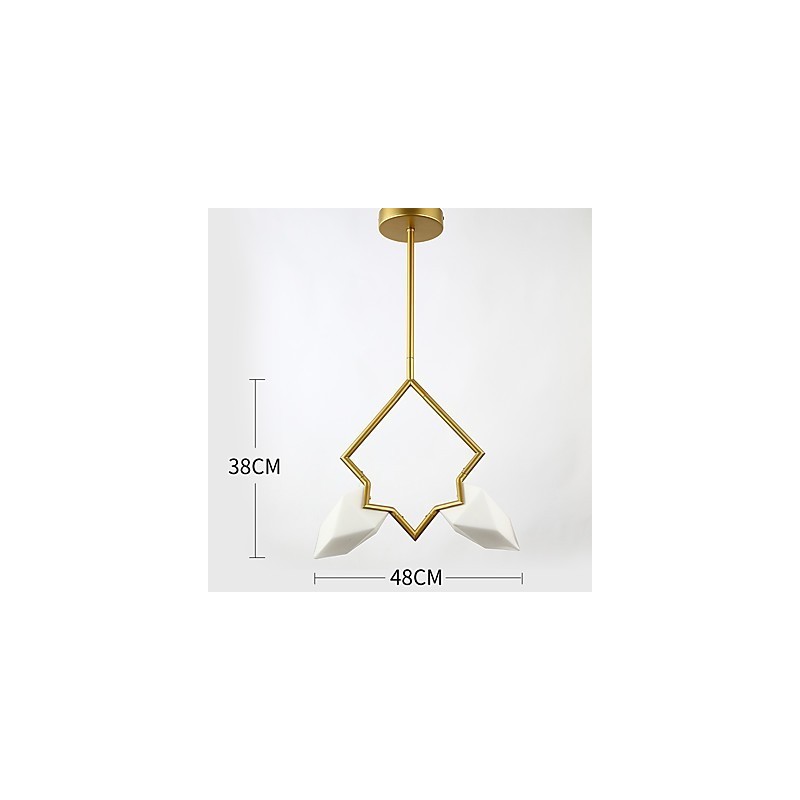 Lampadario moderno a 2 luci in metallo e vetro color pesca Canteen Decorate