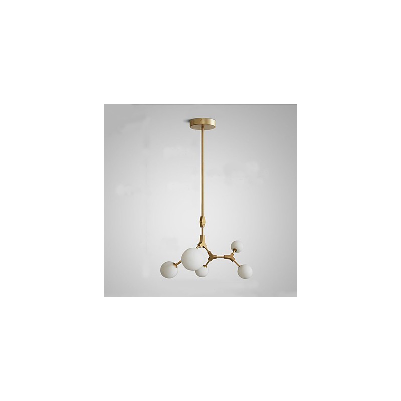 Lampadario a sospensione classico mini in legno e bambù verniciato