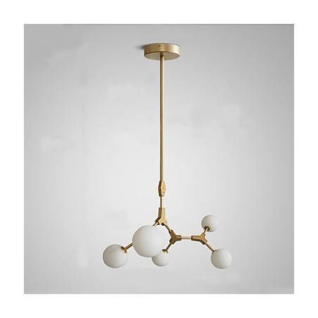 Lampadario a sospensione classico mini in legno e bambù verniciato