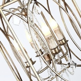 Lampadario vintage europeo in metallo stile industriale loft, 4 luci