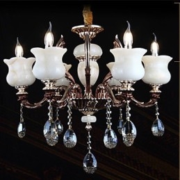 Lampadario a sospensione Jade in lega di zinco a 6 luci