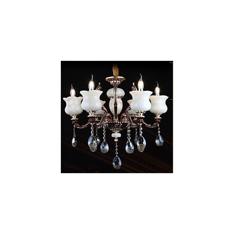 Lampadario a sospensione Jade in lega di zinco a 6 luci