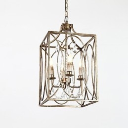 Lampadario vintage europeo in metallo stile industriale loft, 4 luci