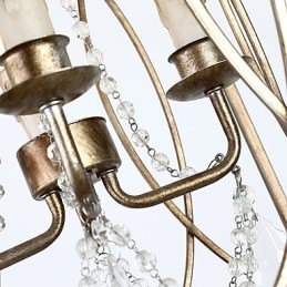 Lampadario vintage europeo in metallo stile industriale loft, 4 luci