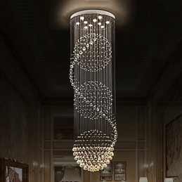 Lampadario da soffitto moderno in cristallo a goccia, 10 luci, 2,5 m, per interni