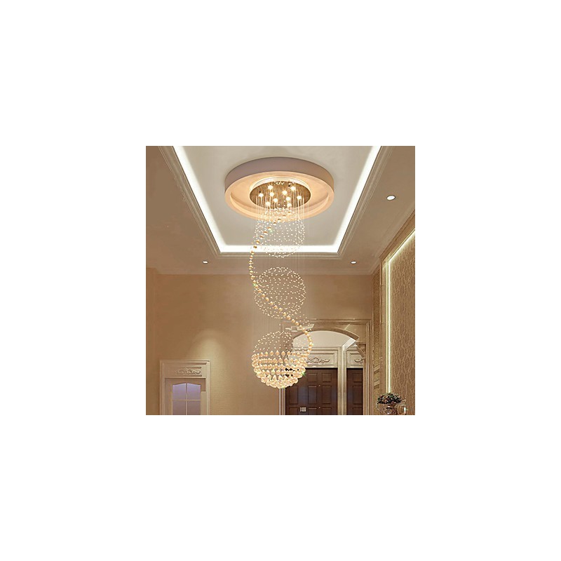 Lampadario da soffitto moderno in cristallo a goccia, 10 luci, 2,5 m, per interni