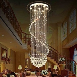 Lampadario da soffitto moderno in cristallo a goccia, 10 luci, 2,5 m, per interni