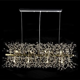Lampadario classico tradizionale elettroplaccato in metallo e cristallo