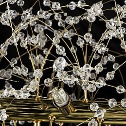Lampadario classico tradizionale elettroplaccato in metallo e cristallo