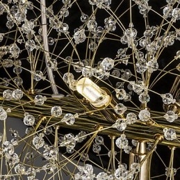 Lampadario classico tradizionale elettroplaccato in metallo e cristallo