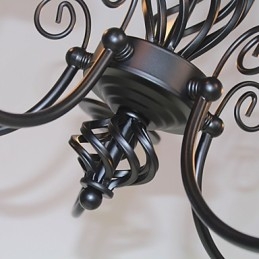 Lampadario in metallo stile candela mini 5 luci E12/E14 regolabile 57 cm