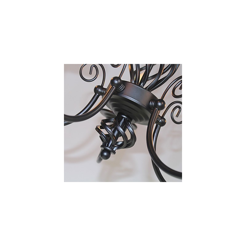 Lampadario in metallo stile candela mini 5 luci E12/E14 regolabile 57 cm