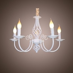 Lampadario in metallo stile candela mini 5 luci E12/E14 regolabile 57 cm