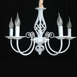 Lampadario in metallo stile candela mini 5 luci E12/E14 regolabile 57 cm
