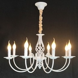 Lampadario in ferro stile candela 8 luci